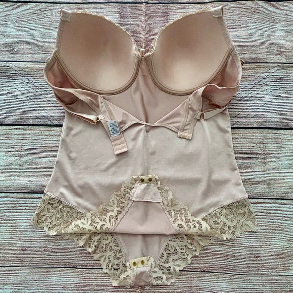 NWT! ⭐️ Spree Intimates • Lace Trim Push Up Bodysuit - Color Nude, Size 1X - Picture 15 of 16